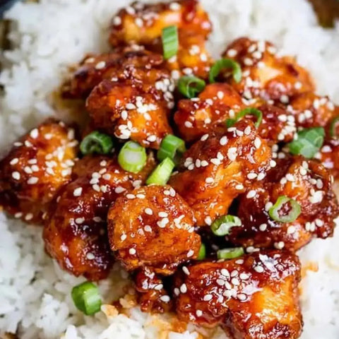 Crispy Sesame Chicken with a Szechuan Sauce