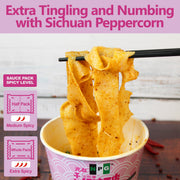 NPG Chili Oil Wide Noodles 3.7 Oz (Pack of 6)