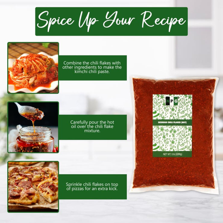 NPG Authentic Sichuan Chili Flakes 5 LB Bulk Extra Hot