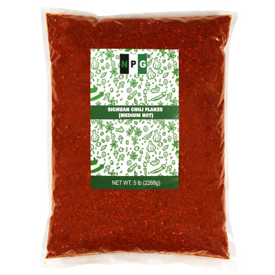 NPG Authentic Sichuan Chili Flakes 5 LB Bulk Medium Hot