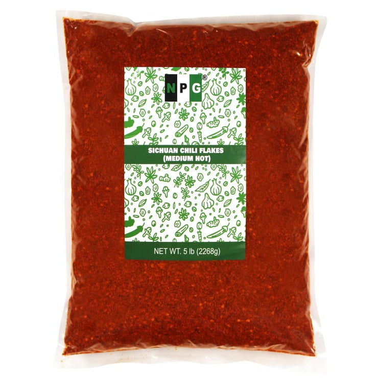 NPG Authentic Sichuan Chili Flakes 5 LB Bulk Medium Hot