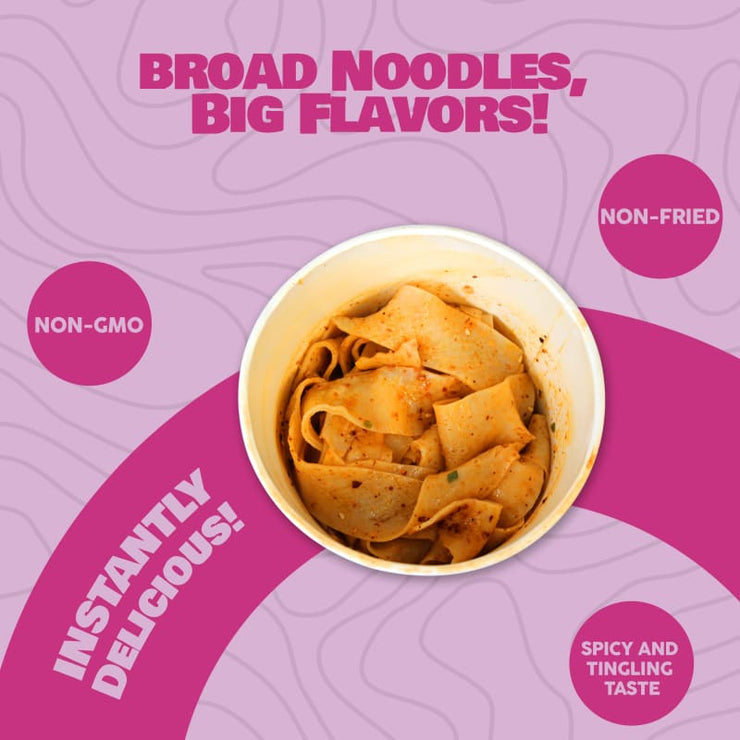NPG Chili Oil Wide Noodles 3.7 Oz (Pack of 6)