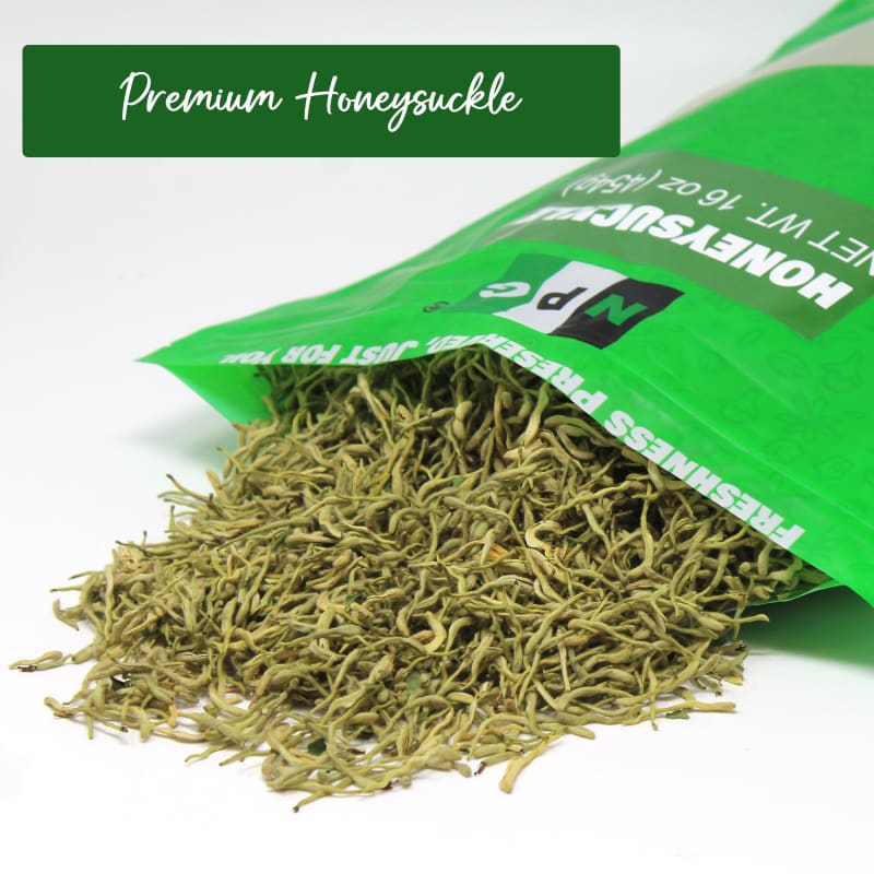 Organic Honeysuckle Dried Herbal Tea – 1 Lb (16 Oz) Loose Leaf, Caffeine-Free, USA Grown