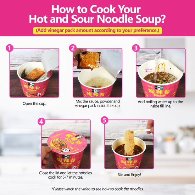 NPG Hot and Sour Noodles 3.7 Oz (Pack of 6)