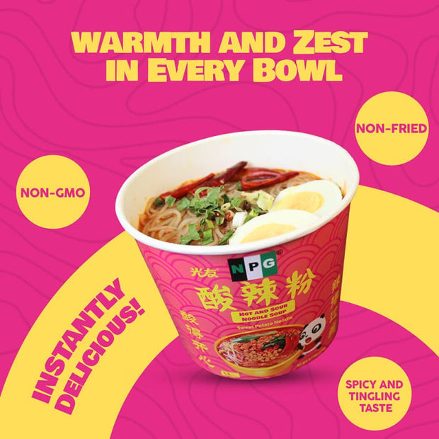 NPG Hot and Sour Noodles 3.7 Oz (Pack of 6)
