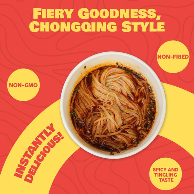 NPG Spicy Chongqing Instant Ramen Noodles 3.7 oz (Pack of 6)
