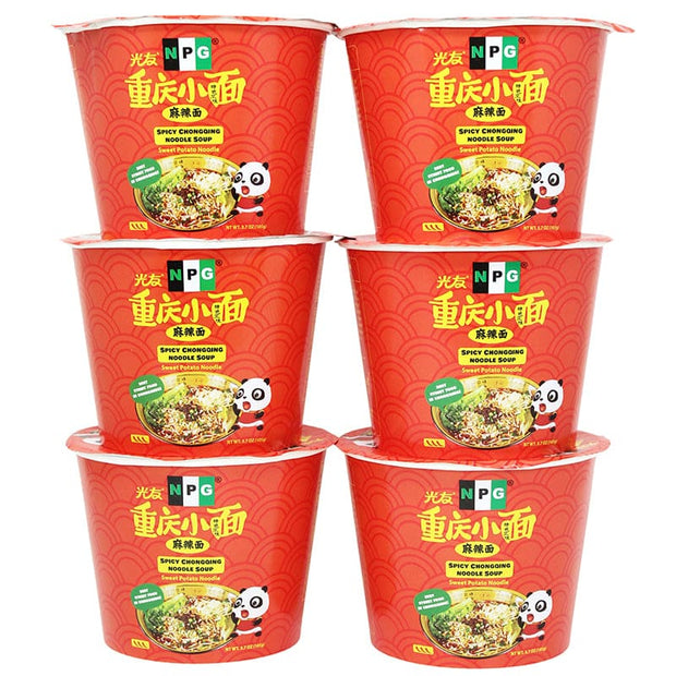 NPG Spicy Chongqing Instant Ramen Noodles 3.7 oz (Pack of 6)